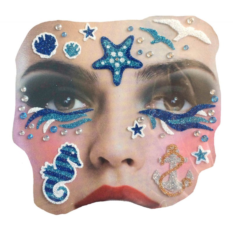 Gesichts Tattoo Face Art Marine Halloween Karneval, 3,99 €, Tren