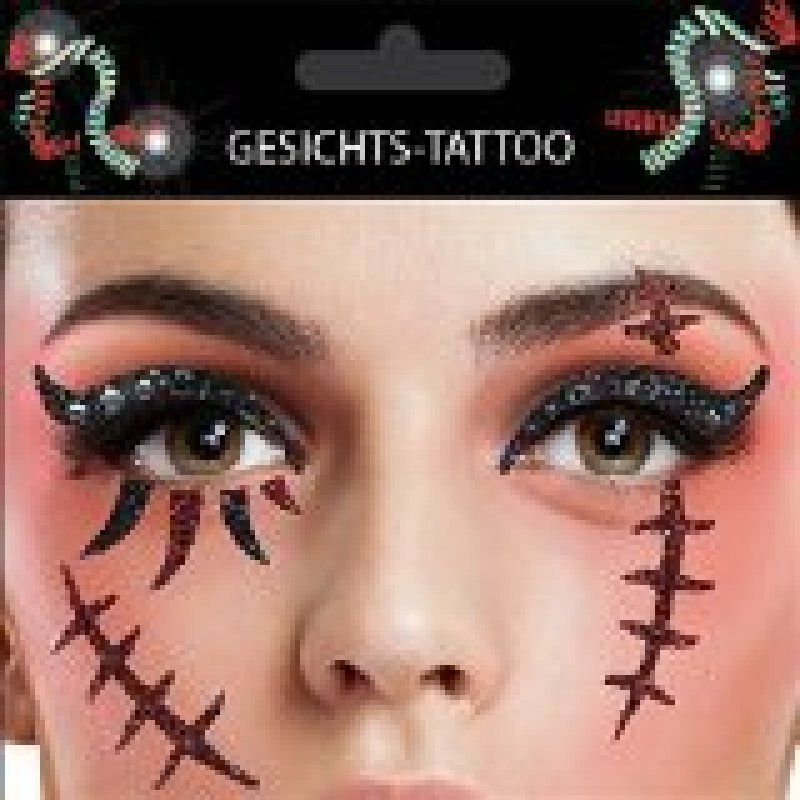 Gesichts Tattoo Face Art Narbe Halloween Karneval, 3,89 €, Trend