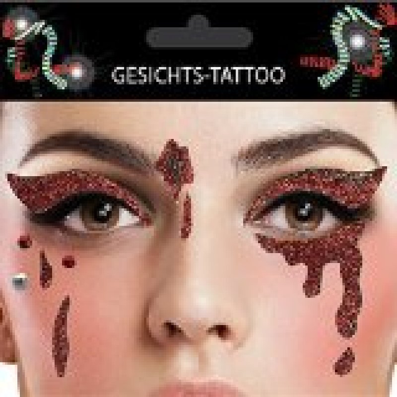 Gesichts Tattoo Face Art Träne Halloween Karneval, 3,89