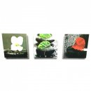 3 tlg. Design Wanduhr + 2 Bilder Leinwand Fotodruck 