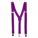 Bunte Neon & Uni Farben - Y - Hosentrger mit 3 Clips Lila