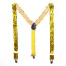 Bunte Pailletten Y- Hosentrger Glitzer Bundhalter  Gold