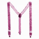 Bunte Pailletten Y- Hosentrger Glitzer Bundhalter  Pink