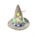Mini Edelweiß Hut, Multicolor LEDs blinkend, Kordel...