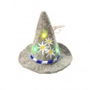 Mini Edelwei Hut, Multicolor LEDs blinkend, Kordel...