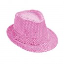 Pailletten Glitzer Hut Rosa
