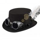 Steampunk Hut Zylinder Feder mit Brille