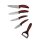 5tlg. Keramik Messer Set, Allzweckmesser,  Schälmesser, Kochmesser, Schäler, Küchenmesser Dunkelrot