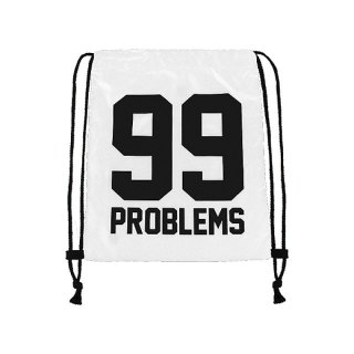 99 Problems Weiss Turnbeutel Tasche Jutebeutel Sporttasche Gymsack Rucksack 
