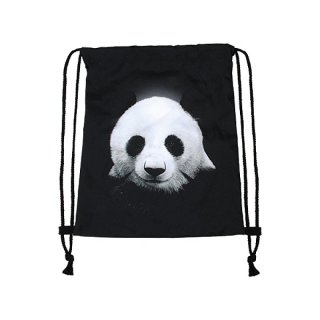 Black Panda Turnbeutel Tasche Jutebeutel Sporttasche Gymsack Rucksack