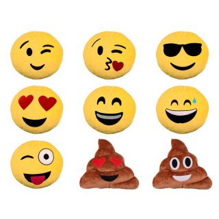 Emoticon Emoji-con Lach Smiley Kissen 