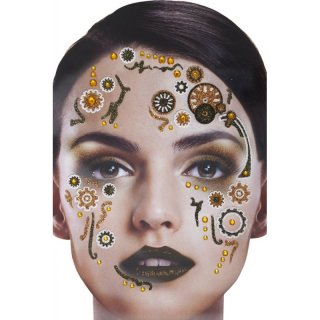 Gesichts Tattoo Face Art Steampunk Halloween Karneval