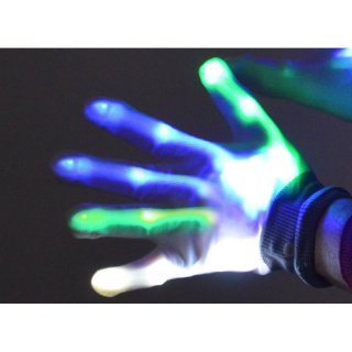 LED Knochen Handschuhe leuchtend / blinkend Gr. M