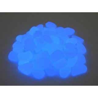 Leuchtsteine Leuchtende Deko Steine 250g ca.80 Steine wei/blau 1,5-3,0 cm