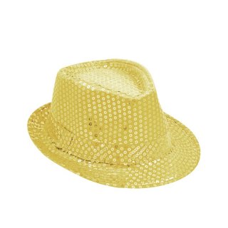 Pailletten Glitzer Hut Gold