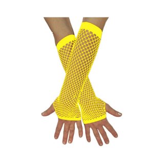Sexy Handschuhe Netz Netzhandschuhe Lang Gelb